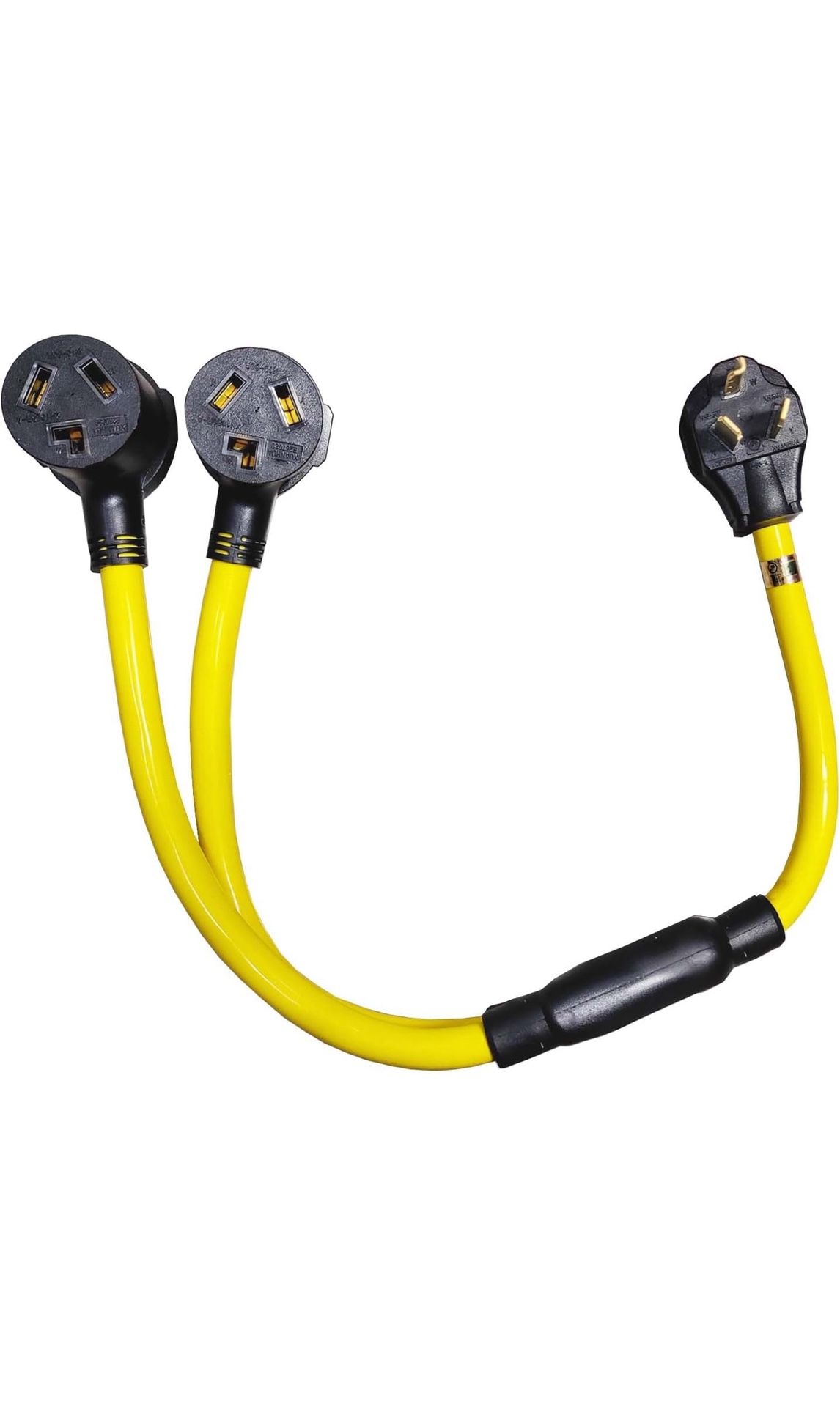 3 Prong Dryer Y Splitter 2.9 FT, NEMA 10-30P Male to Two 10-30R Female, 30 Amp 250 Volt Y Adapter Cord for Dryer Outlet and Level 2 EV Charging