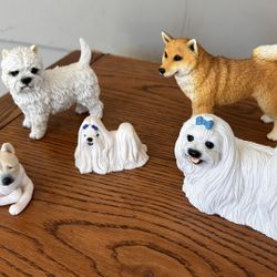 Assorted Dog Figurines — Hand Painted 