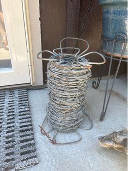 Vtg Barbed/Barb Wire Spool Farm Equip Western Decor
