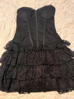 Black ruffle corset dress
