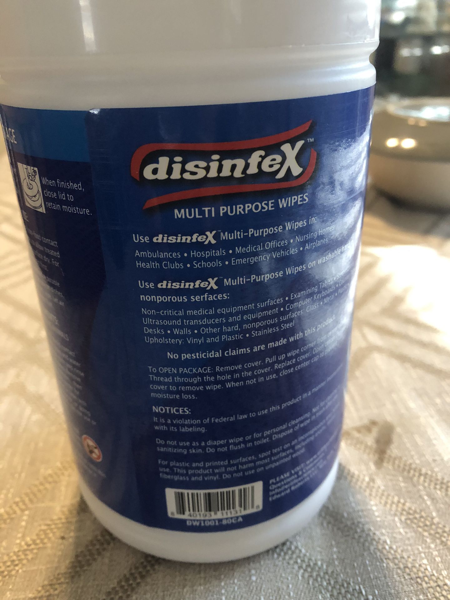 Disinfex Multi Purpose Wipes $25  For All The Box That Has 12 Or $3 Each Wipes 