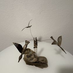 Brutalist Copper Decor Seagulls Crab
