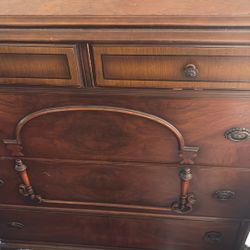 Old furniture, dressers, and drawers and mirror