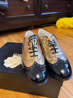 Chanel leather lace ups