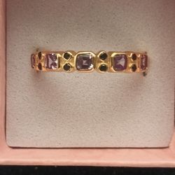 Gold Over 925 Size 10 Amethyst Ring