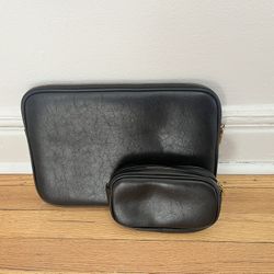 Leather Padded Laptop Sleeve Bag 13Inch, with Charger Pouch