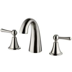 New: Spiaggia Lavatory Bathroom Faucet Double Handle 8'' Widespread Brushed Nickel