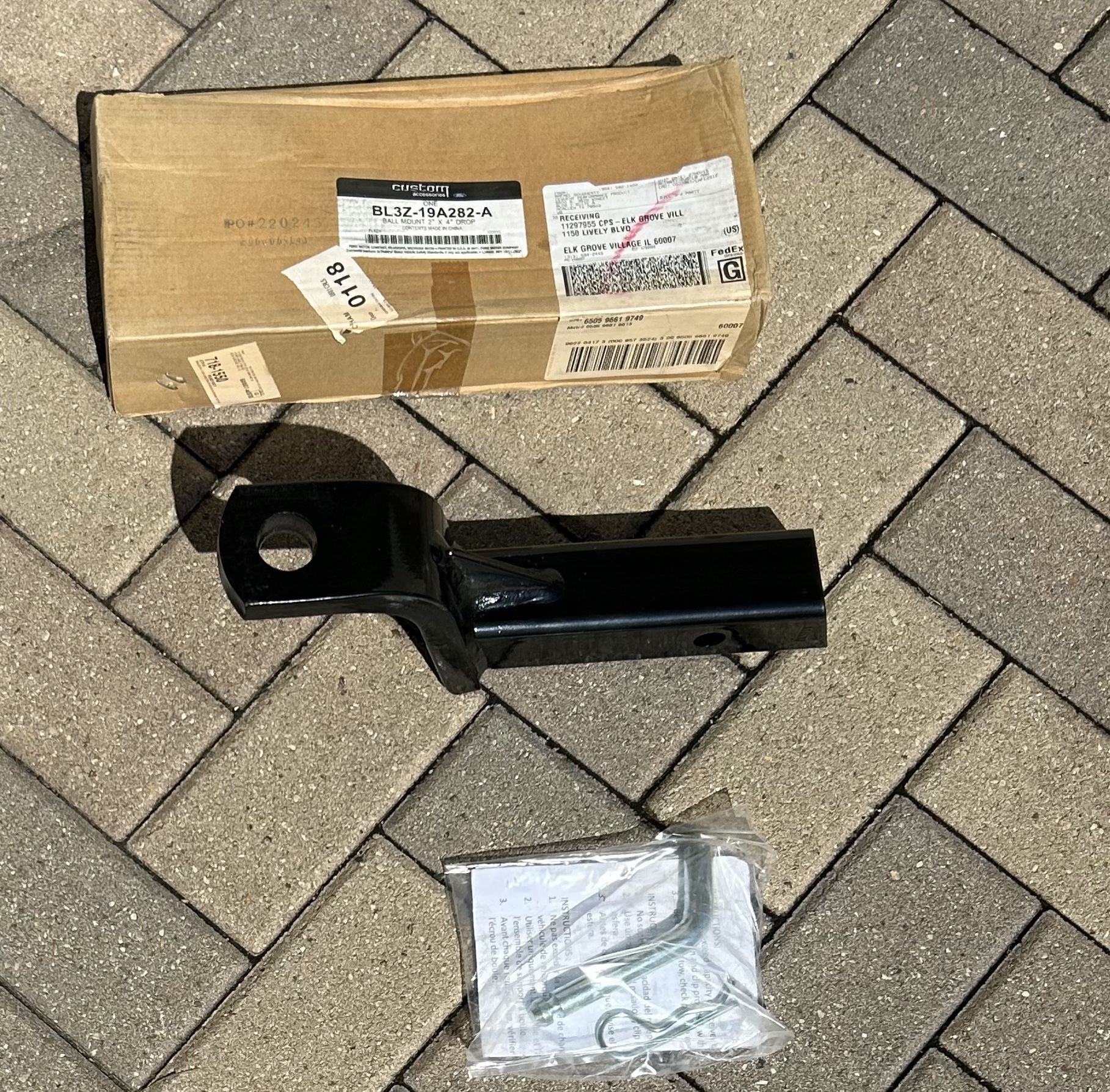 New Ford OEM Trailer Hitch Ball Mount 4” Drop