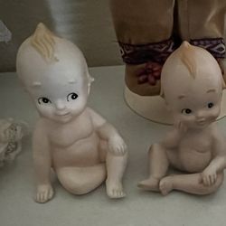 Lefton kewpie babies bisque figurines vintage