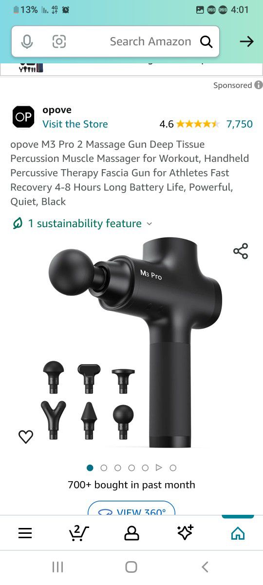 opove M3 Pro 2 Massage Gun Deep Tissue Percussion Muscle Massager for Workout, Handheld Percussive Therapy Fascia Gun for Athletes Fast Recovery 4-8 H