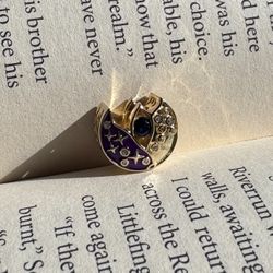 Handmade Crescent Moon Charm Bead with Blue Diamond, Resin, European Style, Fits Pandora Bracelets