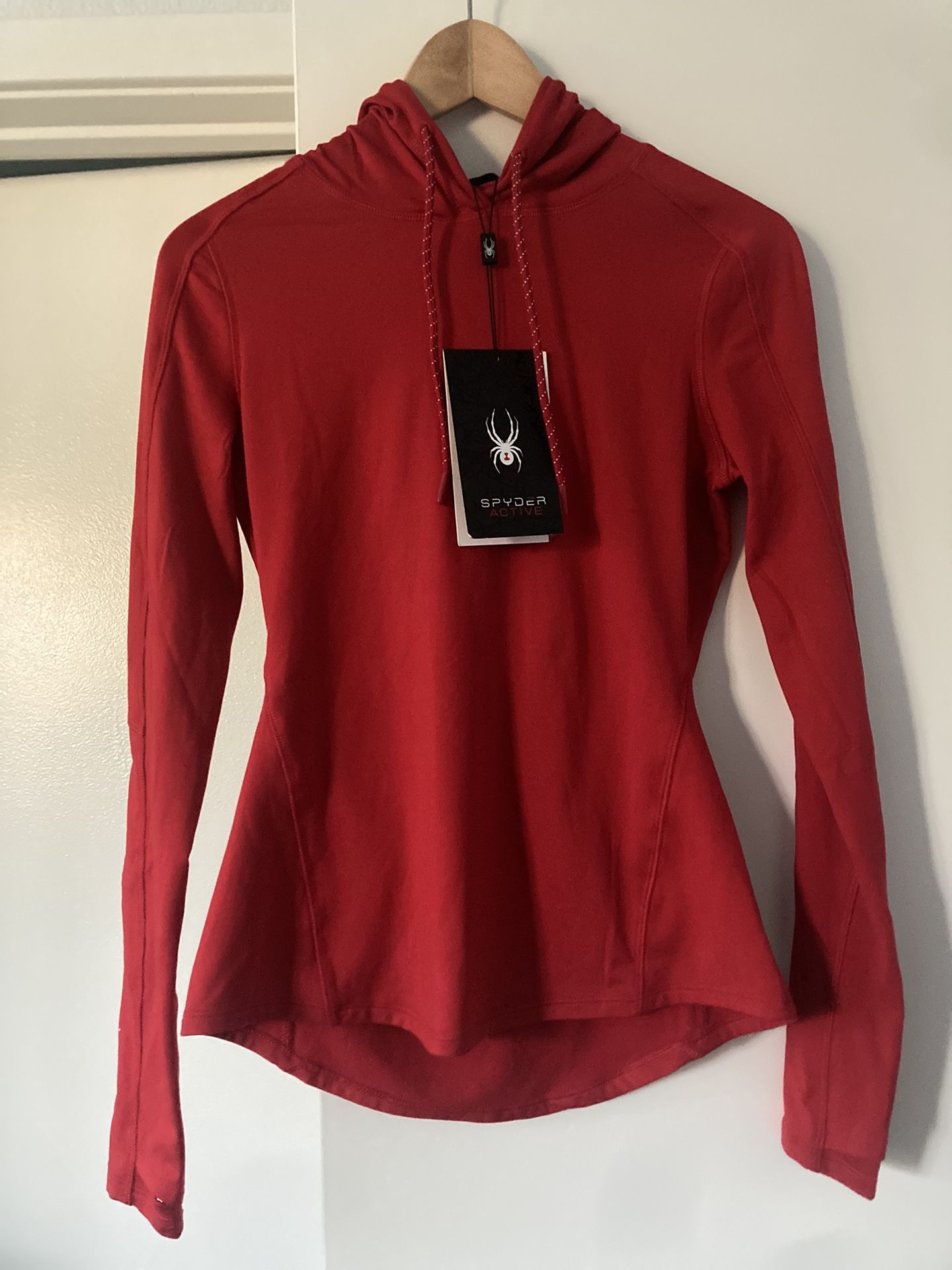 New Women’s Spyder Active Lightweight Hoodie SP172 Red Small