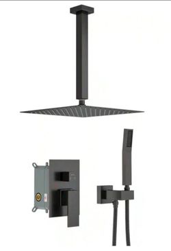 Lordear 2-Spray Patterns with 1.8 GPM 10 in. in Ceiling Mount Dual Shower Heads in Oil Rubbed Bronze