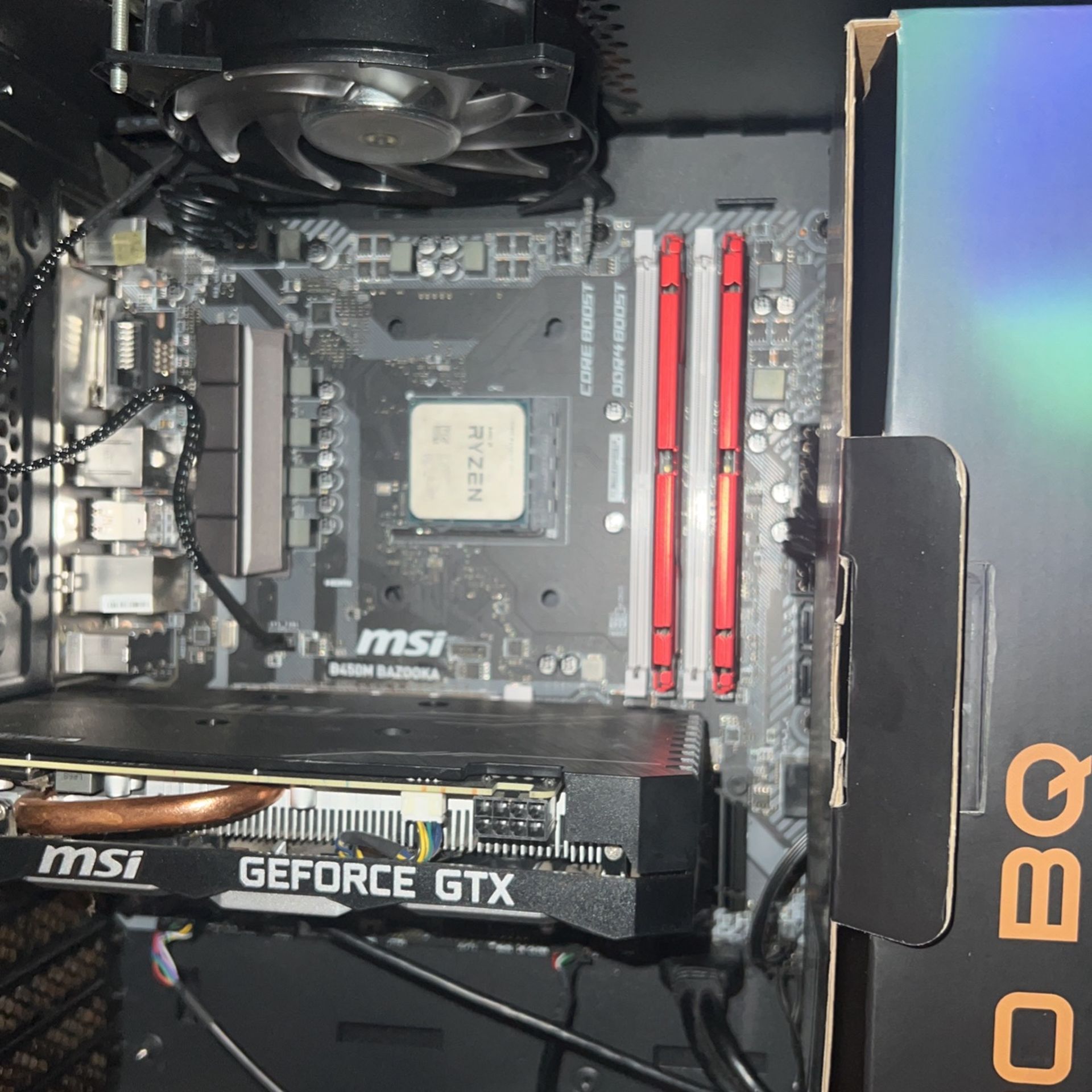 Ryzen 5 3600 b450 Bazooka 1660ti CPU Cooler Pc Case for Sale in ...