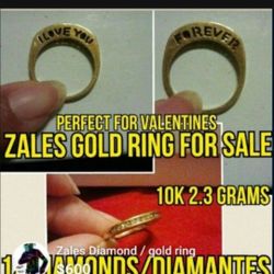 Valentine's Day Special Loved One Gift Gold Diamond Ring I love You  Forever 