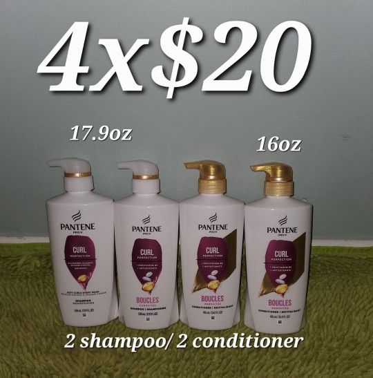 2 Shampoo And 2 Conditioner Curl Perfection Pantene