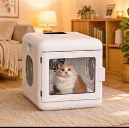 Pet Hair Dryer Box, Ultra Quiet Blow Dryer 6L Capacity for Cats and Small Dogs, Professional Fast D