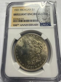 1921 Morgan Silver Dollar NGC Brilliant Uncirculated