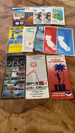 Miscellaneous Selection of Vintage Road Maps – Chevron, Phillips 66, AAA