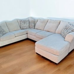 Cream/Beige Sectional Couch… Delivery Available