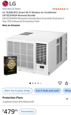 LG 18,000 BTU Smart Window Air Conditioner & 12,000 BTU Heater (2025 Model - Brand New Open Box)