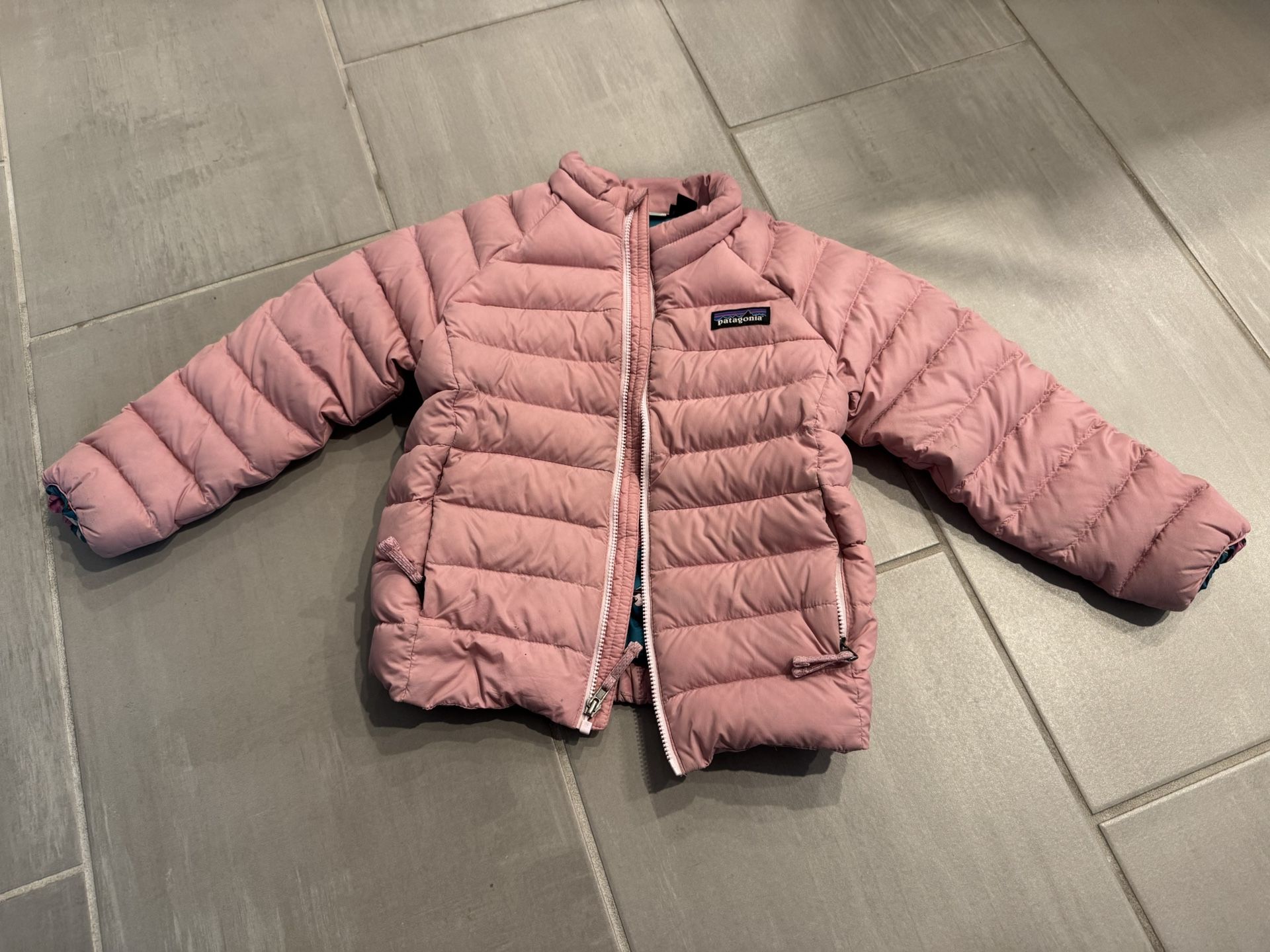 Patagonia Down Sweater Jacket Girls/toddler Size 5T Pink