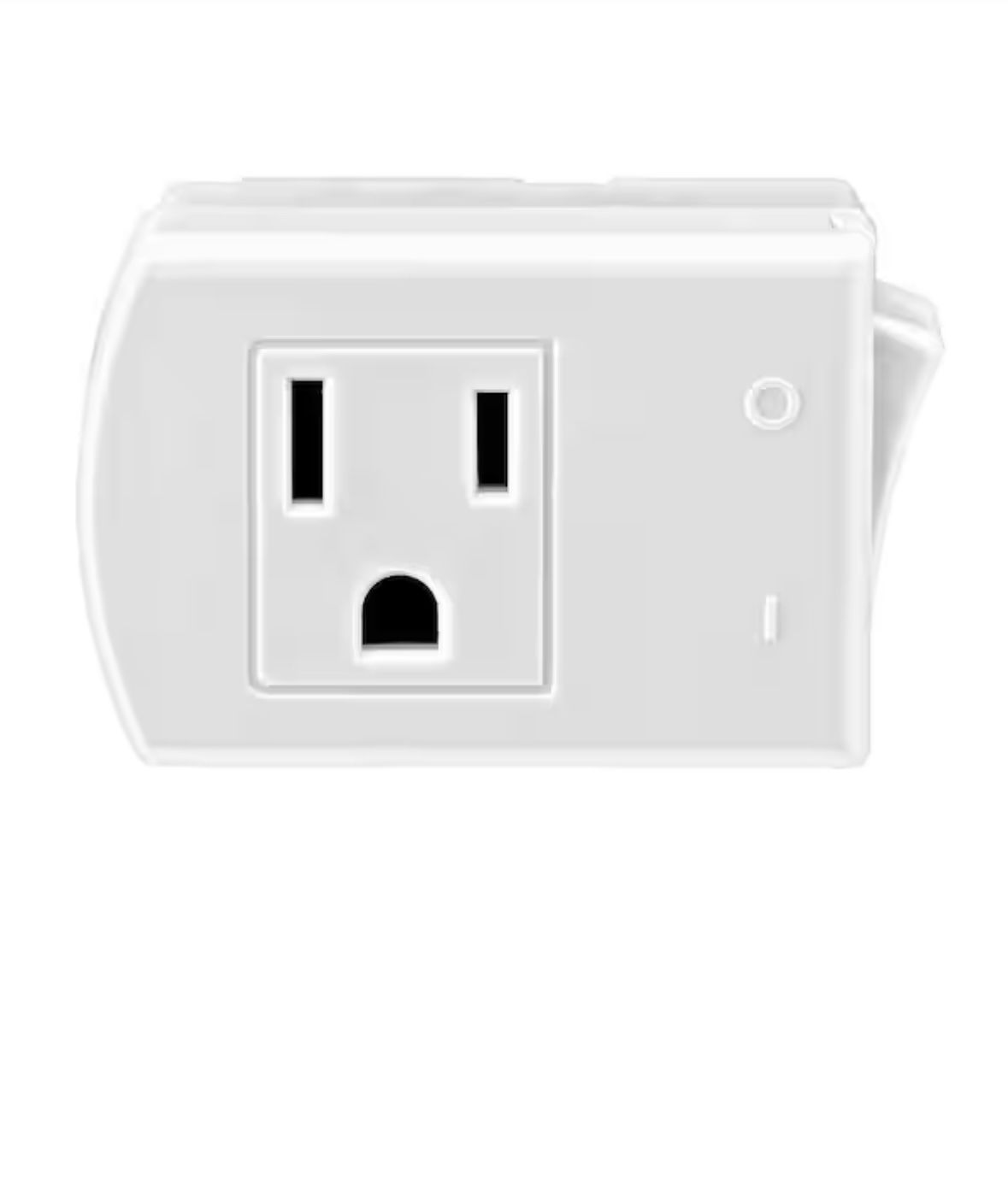 leviton 15 Amp 125-Volt 3-Wire Grounded Switch Tap Plug with On/Off Button, White