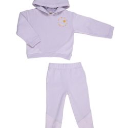 BEARPAW Toddler Girls 2 Piece Colorblock Sweatshirt and Joggers Outfit Set