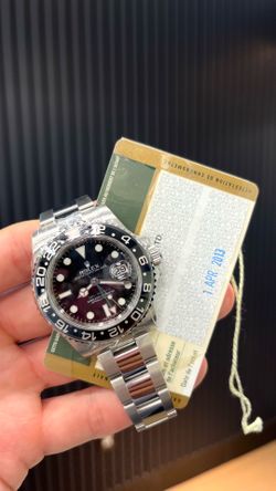 Rolex GMT MASTER II Stainless Steel OG Bruce Wayne Watch with Card and White Tag