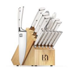 KnifeSaga 2024 Upgraded Professional Japanese 15 Piece Premium Knife Set Carbon Stainless Steel