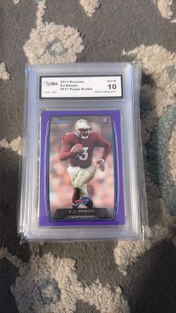 2013 Bowman EJ Manuel #127 Purple Rookie GMA 10