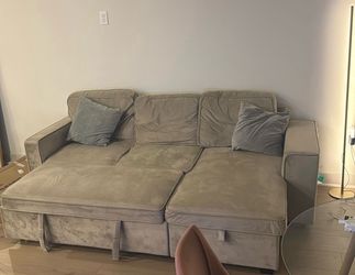 Velvet large sofa bed