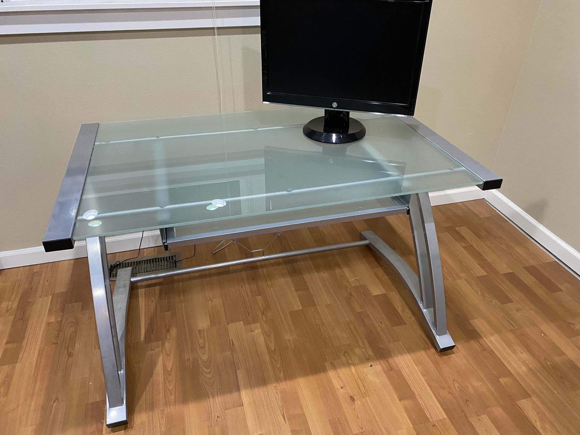 Glass Top Metal Frame Desk