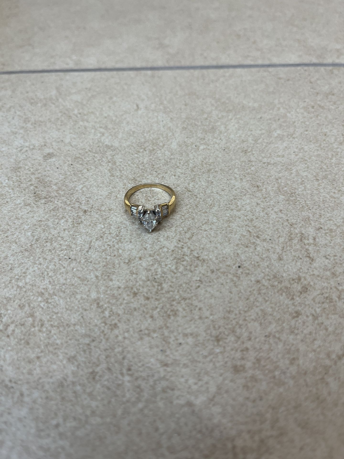 18K Gold Engagement Ring w/ All Real Stones
