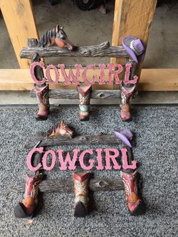 Cowgirl wall hangers