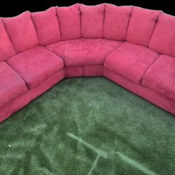 Red Sectional Couch 