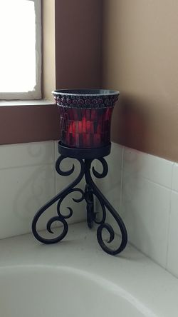 Beautiful Red Mosaic Candle Holder