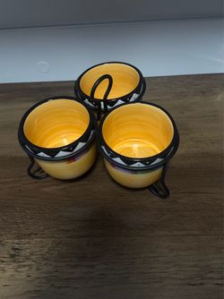Fiesta style dip set with metal stand