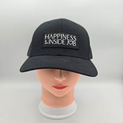 Richardson Happiness Is An Inside Job Black Trucker Adjustable SnapbackHat