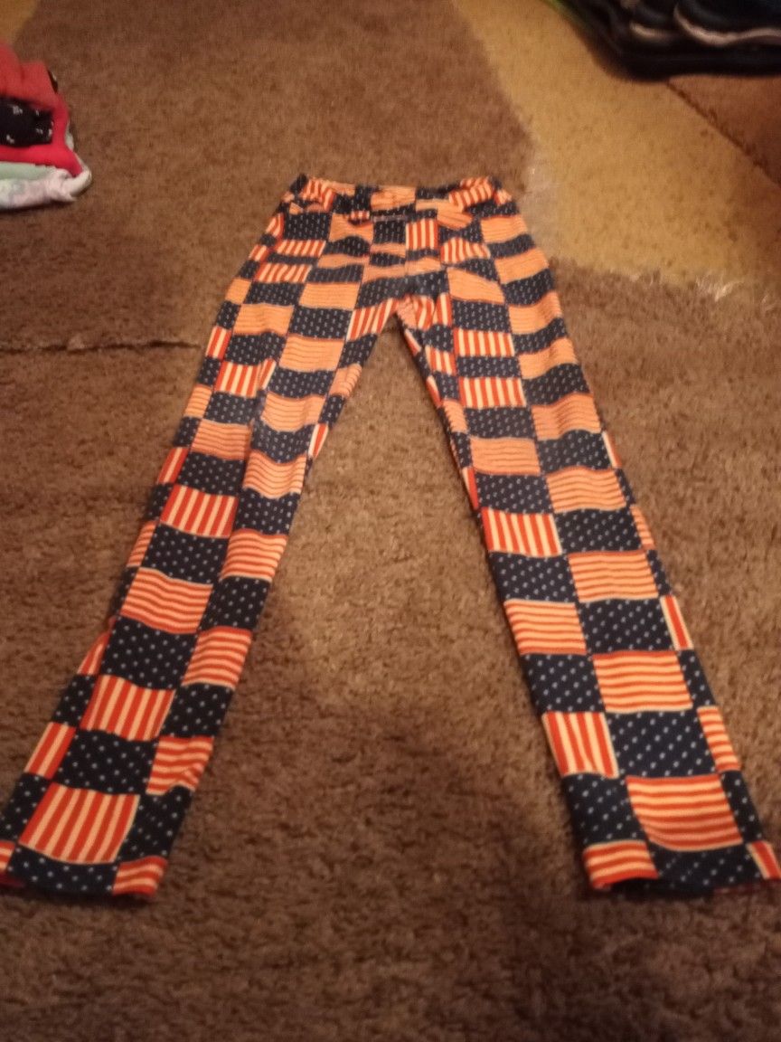 Lularoe Flag Pants Size L/XL GIRLS