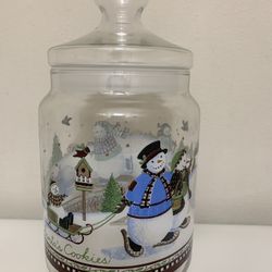 Vintage Glass Cookie Jar 10’ H.