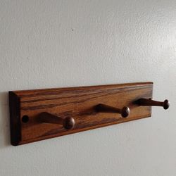 Vintage Solid Wood Shaker Style 3 Peg Coat Rack