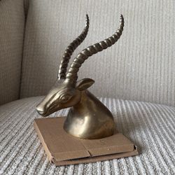 Vintage Brass Ram bookend