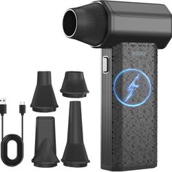 Compressed Air Duster, 110000RPM Electric Air Duster – 240-Min Max Runtime & 2.5H Fast Charging, 3-Speed Rechargeable Mini Blower for AC, Keyboard, PC