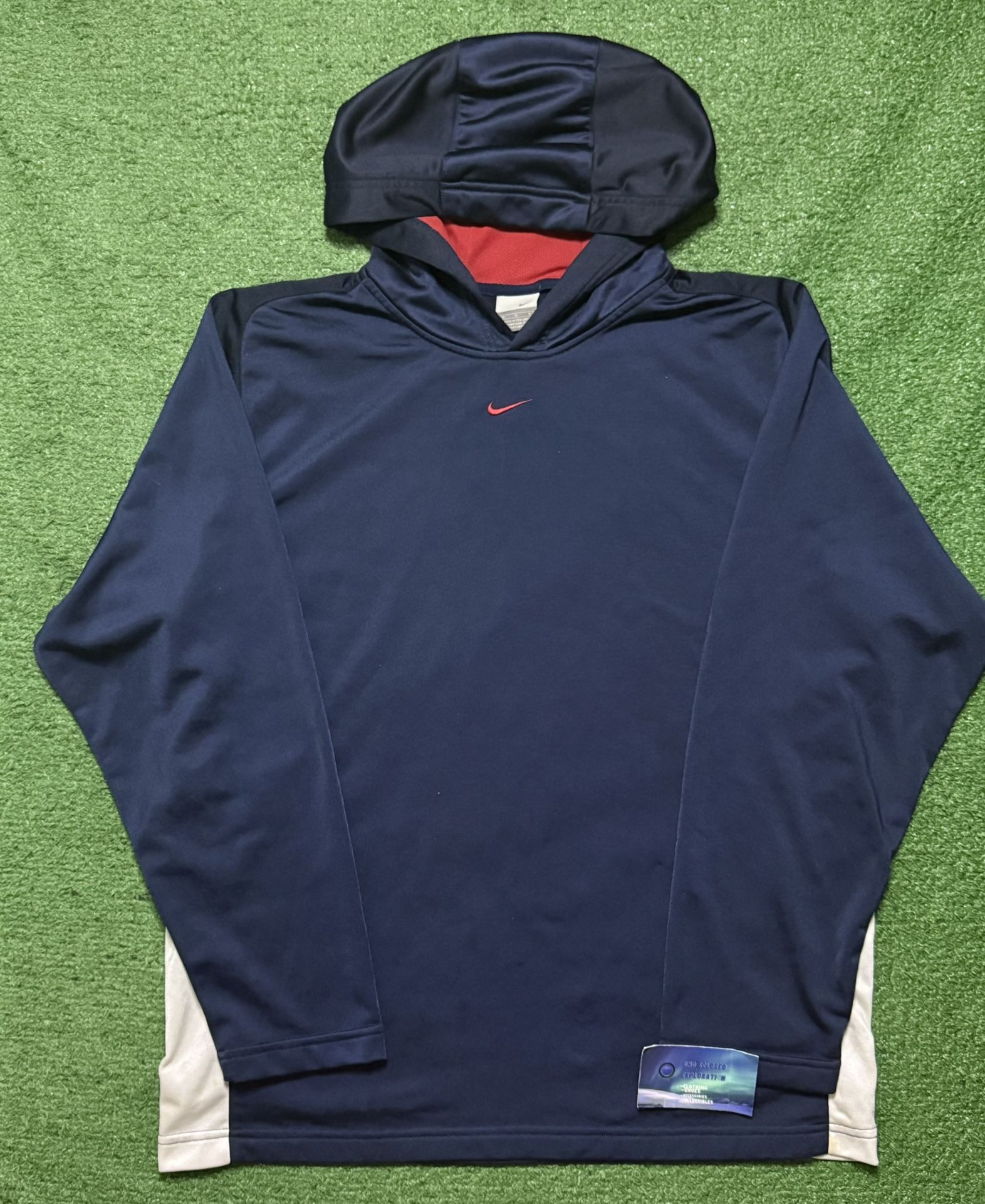 Vintage Nike Dri Fit Center Swoosh Hoodie Medium