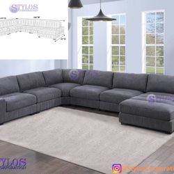 New Sectional X- Large (Grey Corduroy)