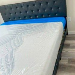 New King Size Bed Frame With MATTRESS New Bedroom Furniture Bed SET King Platform Bed With Mattress 