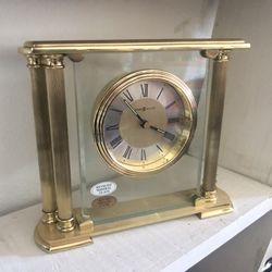 Howard Miller Athens desk top clock. All brass! New! 