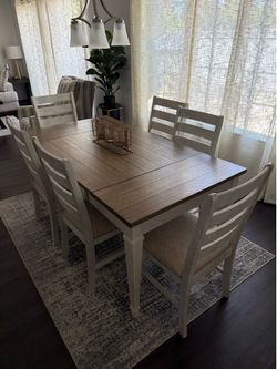 Dining Table and 6 Chairs (Skempton from Ashley)