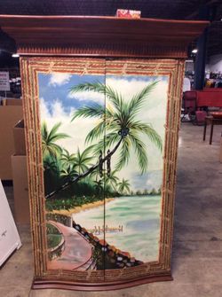 SPIGNER HAND PAINTED TV ARMOIRE